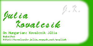 julia kovalcsik business card