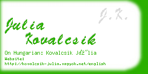 julia kovalcsik business card